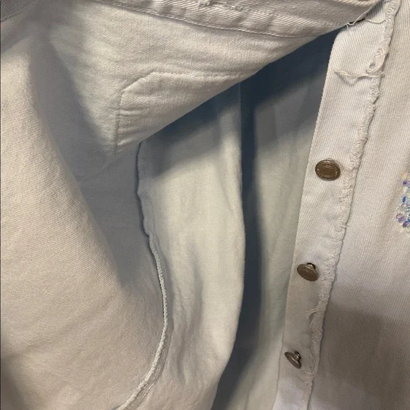 L/C Lizette Collection Light Blue Denim Jacket with Aqua and Iridescent Sequins - Picture 9 of 10